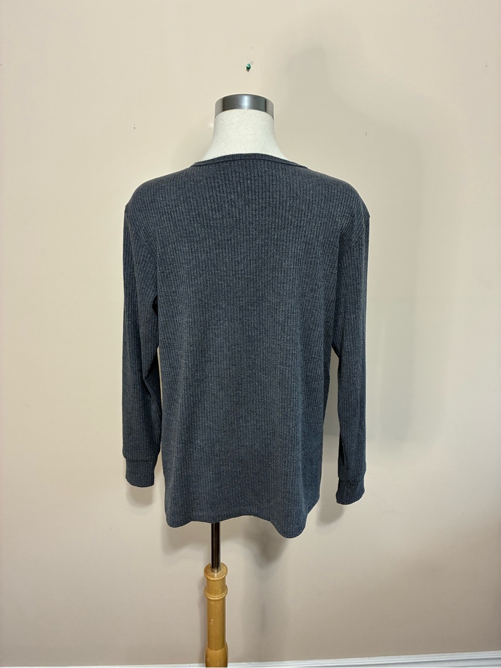 Smash + Tess Charcoal Ribbed Button-Front Cardigan - Picture 4 of 5